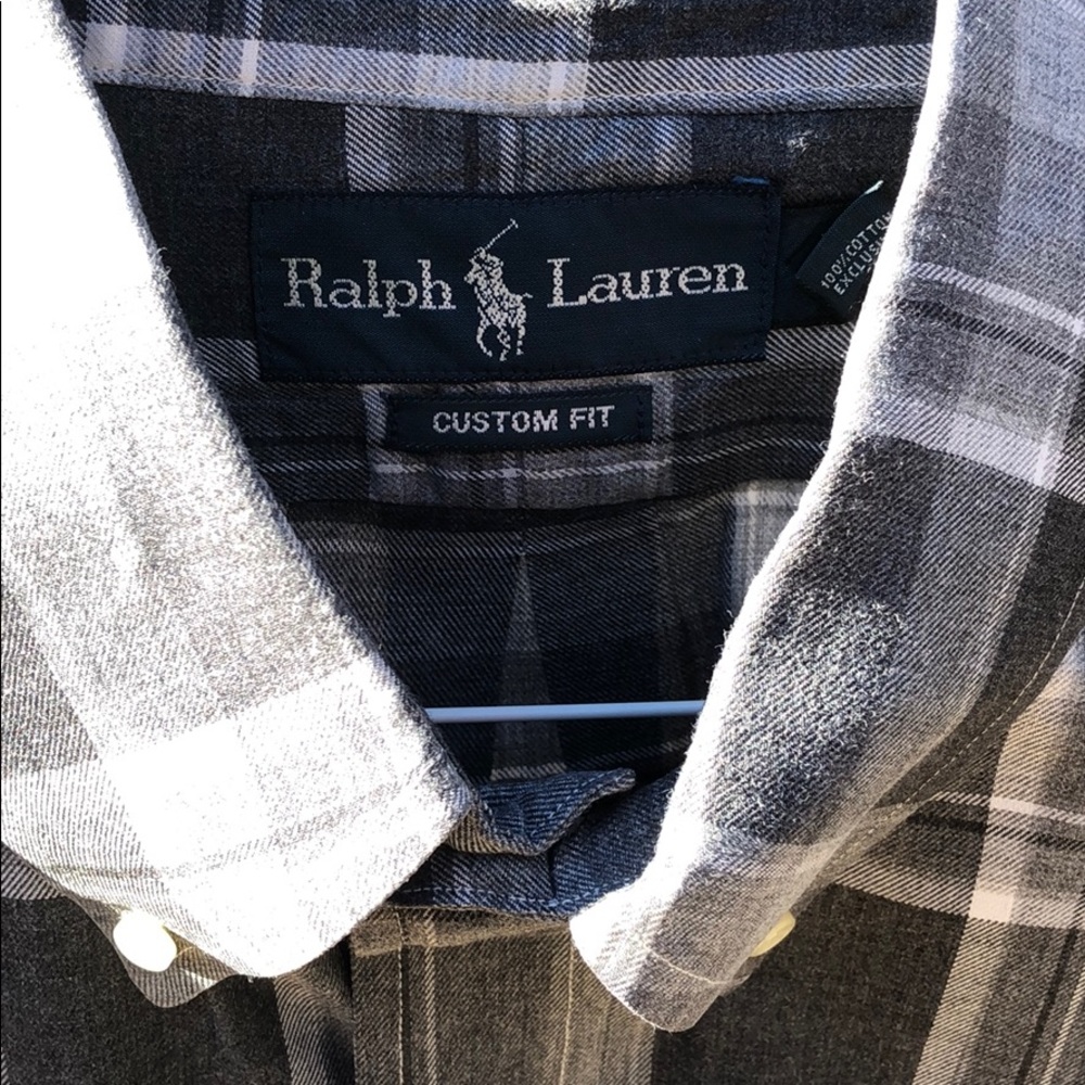 Ralph Lauren custom fit size L grey oxford